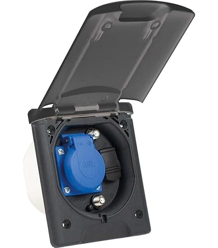 as - Schwabe Camping CEE-caravan-voedingsstekker - 230V/16A/3-polig - camping aanbouwstekker voor caravans - klapdeksel met magneetsluiting - UV-bestendig - IP44 - Made in Germany - wit, 62470