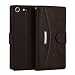 Produktbild IDOOLS Handy Hülle für Xperia XZ Premium, Leder Schutzhülle mit Kartensteckplatz, Magnetisch Flip Brieftasche, Handyständer Funktion - Braun
