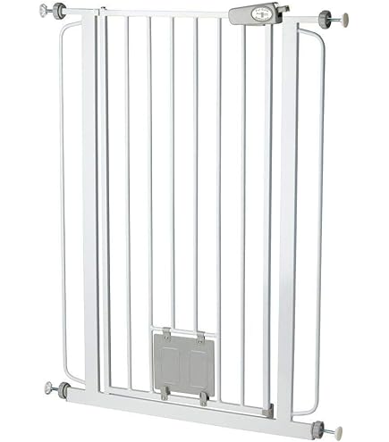 Extra hoog beschermingshek, 150 cm, voor katten en honden, zonder boren, automatische sluiting, uittrekbaar, 76-85 cm, voor trappen, deuren, keuken, zwart