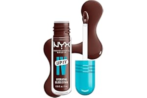 NYX Professional Makeup Brillo de Labios Hidratante, Color y Brillo Efecto Húmedo, Hasta 12H de Hidratación, Con Vitamina B12 y Magnesio, Lip IV Hydrating Gloss Stain, Tono: Mocha Me Wet