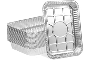 SKDXKS Paquete de 48 bandejas de goteo para Weber, accesorios de parrilla para Weber Spirit, Genesis, Traveler, serie Q, revestimientos de bandeja de grasa de papel de aluminio desechables, 8.5 x 6 pulgadas