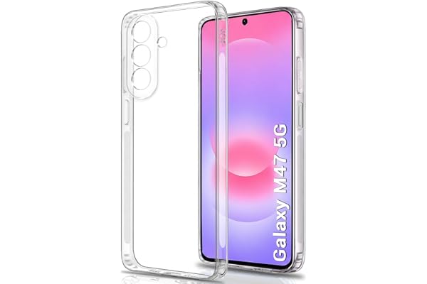 TheGiftKart Back Cover Soft Case for Samsung Galaxy M47 5G Best Camera Protection Inbuilt Dust Plugs & Anti-Slip Grip Ultra Clear Slim Back Cover Case for Samsung M47 5G (Silicone, Transparent)