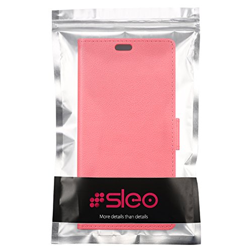 SLEO Funda para Alcatel PIXI 4 5 0 OT5010D 3G Cartera Carcasa Piel PU Suave Flip Folio Caja Super Delgado  Estilo Libro Soporte Plegable y Cierre Magn  tico  para para Alcatel OneTouch PIXI 4 5 0 Inch OT5010D 3G - Rojo