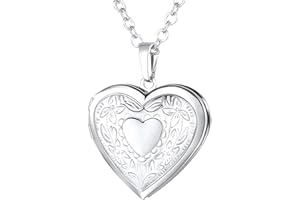 U7 Collana Donna con Foto Personalizzata 4 Stili Ciondolo Medaglione Portafoto Cuore Apribile in Acciaio Inossidabile Argento Rosa Oro Collana Personalizzata con foto Regalo per Mamma Donna Ragazza