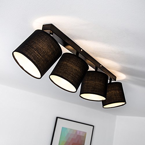 Lámpara de techo; Lámpara de techo de foco, 4-lámpara de techo con pantalla de tela G9 max, 40 W
