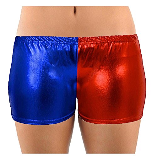Sofias Closet Harley Quinn Shorts Hot Pants Metallic Cosplay Suicide Squad Harlequin Shiny Bad