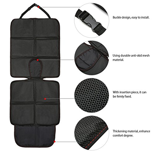 MATCC Autositzauflage Saubere Rutschsicher Wasserdicht Kindersitz Platz Beschützer Hundesitzbezüge Schwarz - 5