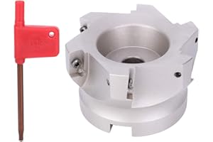 Hyuduo Fresa Frontale BAP400R-80-27-6T, 90 Gradi, Acciaio ad Alto Tenore di Carbonio, 80mm, 6 Taglienti, Rivestimento Indicizzabile, con Cacciavite