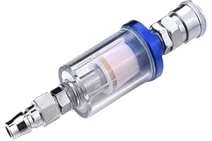 Gexmile Pistola a Spruzzo Filtro Olio in Linea 1/4" Olio Separatore d'Acqua umidità Filtro Aria Regolatore per Utensili Pneumatici