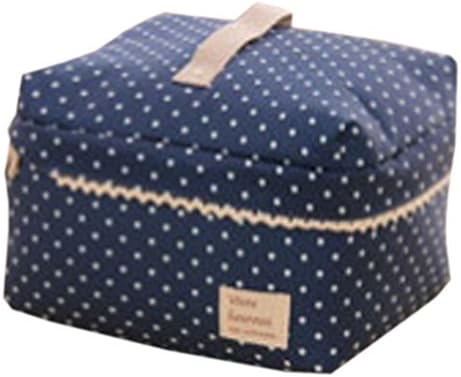 Hodgea Lovely cotton canvas portable student use cosmetic Toiletries traveling bag