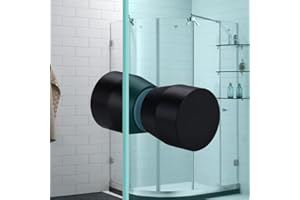 YIDELAI-Maniglia porta in vetro, maniglia a foro singolo in lega di alluminio da 2,4 pollici, maniglia cilindrica solida scorrevole porta doccia in vetro, accessori bagno doccia. (2, black1)