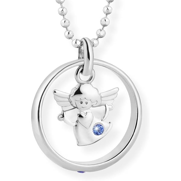 Collana Angelo Custode Argento 925 con Cristallo per Ragazze e Donne