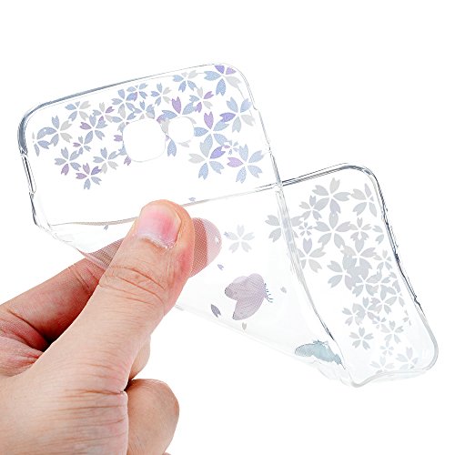 Badalink für Samsung Galaxy J5 Prime/On5 2016 TPU Tasche Schutzhülle Gemalt Aufdruck Muster Bumper Handycover Handyhülle Blumen und Schmetterling - 7