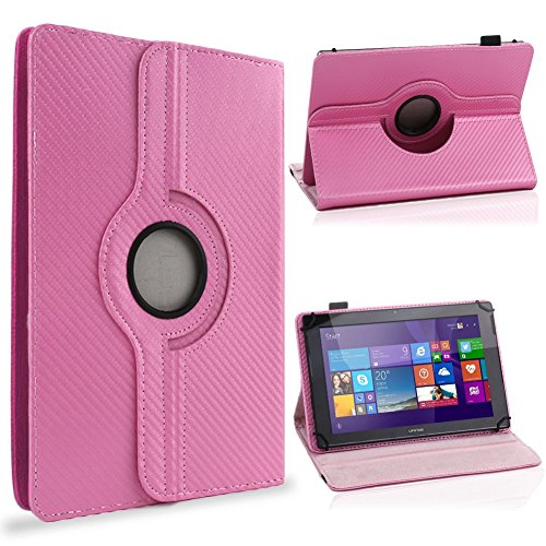 spécification UC Express robuste Carbon Tablet Étui pour votre tablette Odys Rise 10 Odys Space 10 Plus 3 G en simili cuir avec fonction support pratique et rotatif 360 ° Combiné Protection et design Étui cover case Stand étui
