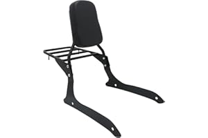 FENGREN Passenger Backrest Sissy Bar & Luggage Rack Portable Compatible with Yamaha XVS1300 XVS1300A Midnight V-Star 2007-2015 (Black)