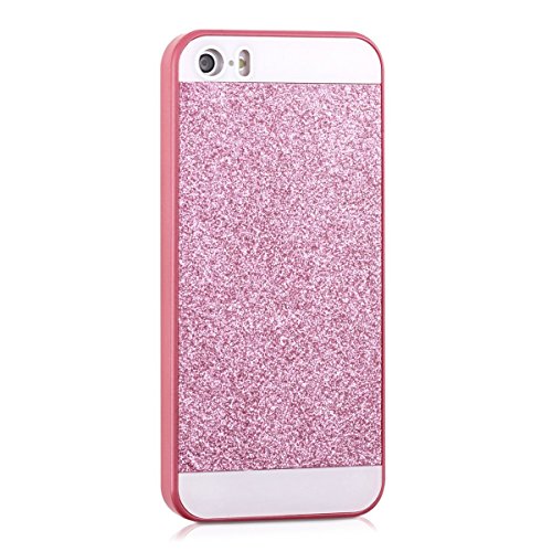 Hoverwings PC Plastique Case Cover Arrière Strass Paillette Coque Pour iPhone 6/6S 4.7'' (Pour iPhone 5S/SE, Rose)
