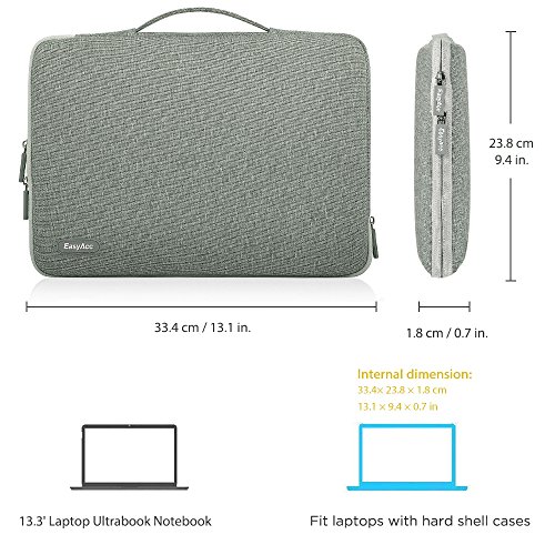 EasyAcc 13,3 Zoll Macbook Air/ Pro Retina Sleeve Hülle Ultrabook 33,4-cm-Laptop Tasche Tragetasche Speziell für 13,3″ Apple Macbook Pro Retina und Macbook Air Grau - 4