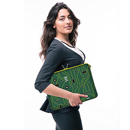 Digittrade LS125-15 Green IT Designer Notebooktasche 15 6 Zoll  39 1 cm  aus Neopren Notebook-H  lle Sleeve Tasche Schutzh  lle Muster Leiterplatte gr