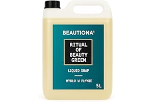 BEAUTIONA Flüssigseife 5L – Nachfüllpackung – Ritual of Beauty Green – Blumiger Duft mit Weißem Tee & Sandelholz – Feuchtigkeitsspendende Handseife für Hotels, SPA & Zuhause