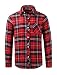 Produktbild uxcell Allegra K Herren Langarm Karohemd Slim Fit Flanellhemd für Freizeit, Rot-Schwarz/L (EU 52)