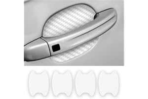 CGEAMDY 4PCS Exterior Car Stickers, Carbon Fiber Protection Film für Autofolie, Kratzfeste Schutzfolie, Universal Fit für die meisten Fahrzeuge (Weiß)