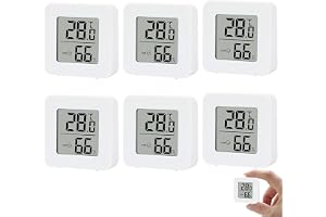 6 stycken hygrometer mini, luftfuktighetsmätare termometer inomhus, mini digital termometer, hygrometer inomhus, luftfuktighet meter, termometer för babyrum, vardagsrum, kontor, växthus
