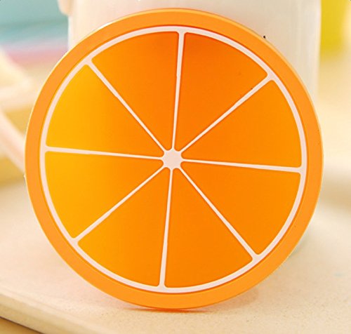 Nikgic Obst Muster Runde Glasuntersetzer Silikon-Untersetzer Rutschfeste Getränke-Untersetzer Untersetzer für Tassen Tisch Bar Glas (6 Stück) - 8