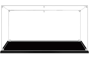 AAABOX Vitrina Expositora para Lego,Acrílico Transparente Grande Caja de Exhibición para Colecciones Coches Modelo Figuras (Base Negra, 35x30x15cm)