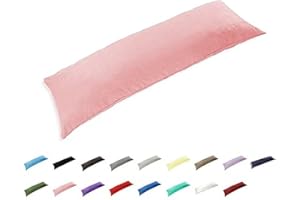 Gyulin 100% Cotton 300 Thread Count Envelope Style 4.6ft Body Pillow Cover Pillowcase Pillow Protector Cushion Cover Non Zippered Only Cover No Insert 20" x 54" /51cm X 137cm Pink