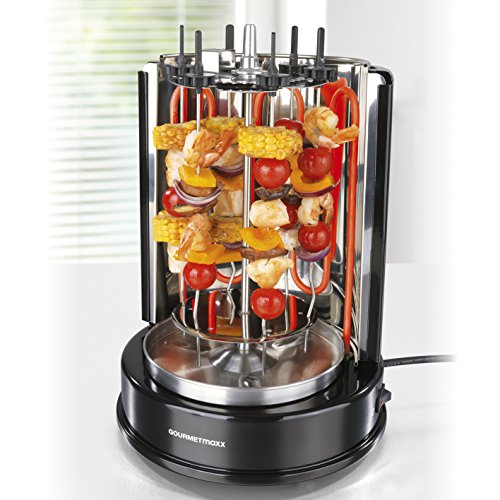 GOURMETmaxx 05914 Dönergrill Rotisserie | Hähnchengrill mit Drehspieß | Gleichmäßige 360°C Hitzeverteilung | Gyros & Schaschlikspieße | 1400 Watt - 4