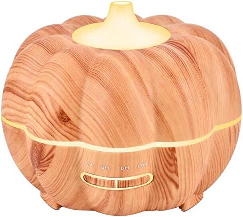 Aroma Diffuser Air Purifier with 7 Colour LED Lights 300ml Essential Oil Diffuser Wood Grain Humidifier, Ultrasonic Adjustable Cool Mist, Waterless Auto Shut-Off , B