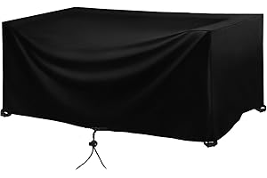 HOLEILUCK Housse Table De Jardin Imperméable 175x110x75cm/LxWxH Housse Salon De Jardin Carré Housse De Protection Table De Jardin 420d Oxford Housse De Meubles Extérieur Bâche De Protection Exterieur Table