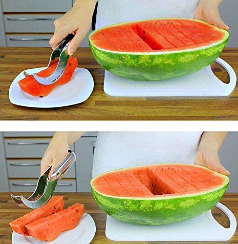 Bigood Melonenschneider Watermelon Slicer Schneider Wassermelone Entkerner Ausstecher - 4