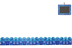 DOSTEAR TapetenbordüRe Selbstklebende BordüRe Wand Wohnzimmer Tapeten Fliesenaufkleber Bad Dekoband Selbstklebend Blau 7.6cm X 1500cm