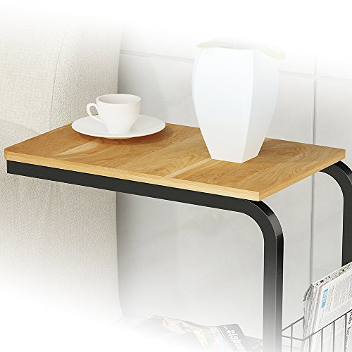 Soges Beistell-Tisch 51 x 30 x 56 cm Laptoptisch Notebookständer mit Rollen zum Bremsen für Notebook, weißen Ahornfarben - 7