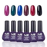 MelodySusie® Durable Gel Nail Polish - Lux Classics Series Contains Six Color Collection, Quick Curing under LED UV Nail Dryer and Easy Soak Off