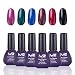 MelodySusie® Durable Gel Nail Polish - Lux Classics Series Contains Six Color Collection, Quick Curing under LED UV Nail Dryer and Easy Soak Off