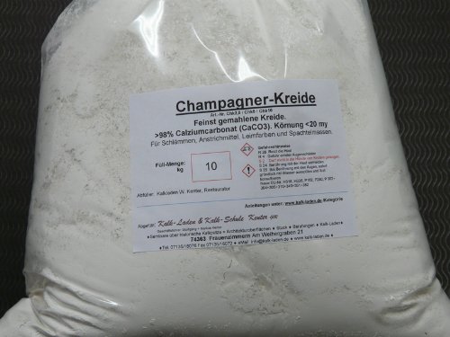 Preisvergleich Produktbild Champagner-Kreide, feinstgemahlen, naturrein, weiss, 9,5kg
