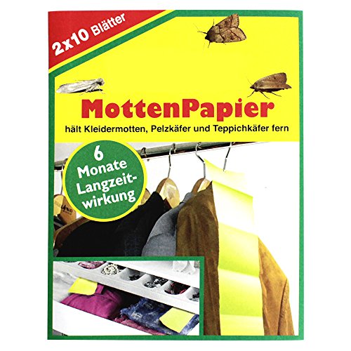 COM-FOUR® 60x Mottenpapier, Mottenstopp, Schutz für Ihre Wollsachen, Mäntel, Kleider, Pelze - 2