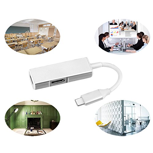 Hrph USB 3.0 Typ C zu HDMI Adapter + USB-C OTG Anschluss Typ-C HUB Unterstützung 4K * 2K für Macbook - 3