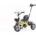 Lovely Baby Kids Tricycle with Pushing Removable Handle Bar, Smart Baby Three Wheels Tricycle, New Edition for Outdoor for Kids LB 2269 (Yellow)