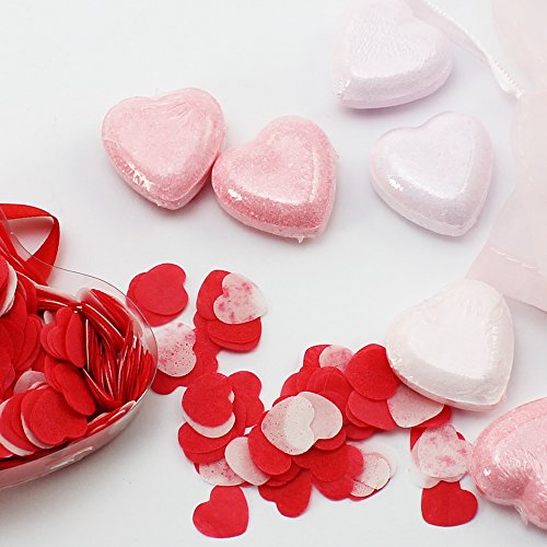 COM-FOUR® Valentinstags Badeset mit Badekugeln, Badekonfetti und Plüschherz, ideal als Partnergeschenk - 7