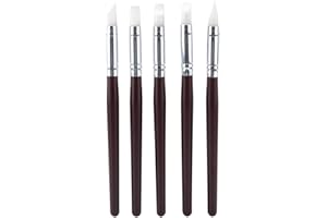 Garosa Silikon Schnitzerei Kunst Feder Keramik Skulptur Ton Formen Aquarell DIY Werkzeuge Flexible Silikon Ton Farbe Form Werkzeuge Doppelspitze 5 Stück / Set