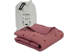 BLENKZ. Weighted Blanket Children 3.5 kg - 100 x 150 cm, Relaxation Blanket with Cotton Surface, Oeko-Tex Certified (Heart Pink, Red, 3.5 kg - 100 x 150 cm)
