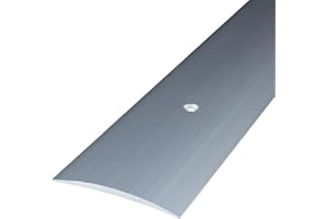 PROVISTON | Übergangsprofil | Breite:60 mm | Höhe:5 mm | Länge:1000 mm | Metallprofil | Bodenprofil | Ausgleichsprofil | Aluminium eloxiert | Silber | Gebohrt | 1 Stück