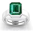 Kirti Sales Certified Emerald Panna 7.25 Ratti 6.00 Carat Panchdhatu Adjustable Silver Plating Ring for Astrological Purpose Men & Women