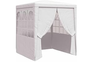 vidaXL Gazebo Professionale con Pareti Tenda per Feste Tendone Copertura Telo di Protezione Padiglione per Eventi 2,5x2,5 m Bianco 90 g/m²
