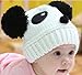 niceeshop(TM) White Cute Winter Warm Panda Hat Wool Knit Crochet Beanie Cap With 2 Balls for Baby Toddler Kid