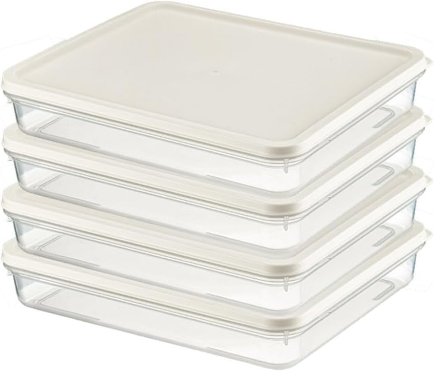 Orret Home 4 Adet Buzdolabı Organizeri – PP Plastik Şeffaf ve Ayarlanabilir Saklama Kabı, Gıdaları Taze Tutan Fresh Box, Çok Amaçlı,Mikrodalga ve Bulaşık Makinesi Uyumlu (Beyaz, 2600 Ml)