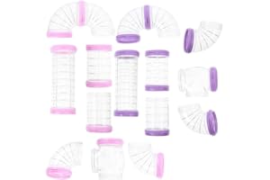 Toddmomy 16 Tubos Transparentes para Jaula De Hámster Juguetes De Bricolaje Accesorios De Túnel Externo para Mascotas Fácil De Montar Y Observar